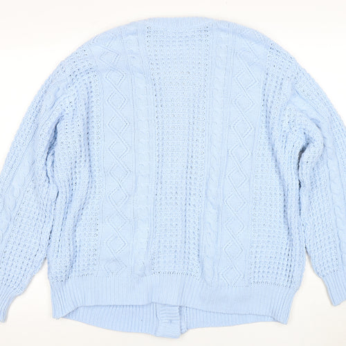 Daxon Women's Blue Cardigan Size 18/20, Button Accents