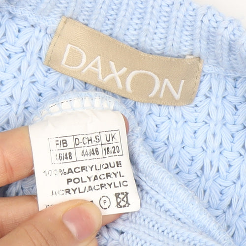 Daxon Women's Blue Cardigan Size 18/20, Button Accents