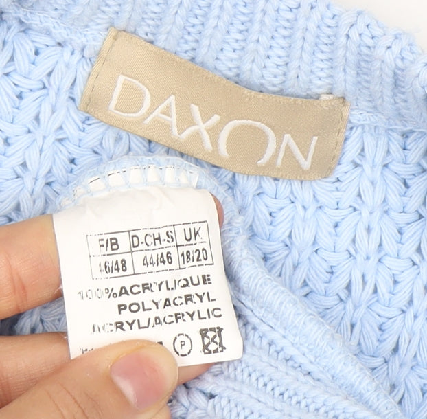 Daxon Women's Blue Cardigan Size 18/20, Button Accents