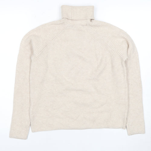 Marks and Spencer Beige Roll Neck Jumper - XS