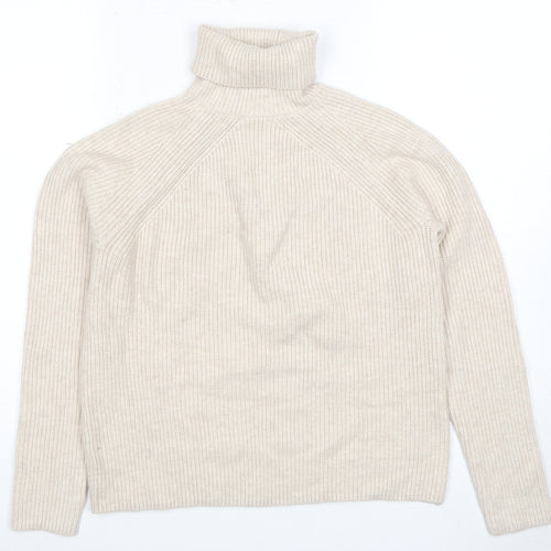 Marks and Spencer Beige Roll Neck Jumper - XS