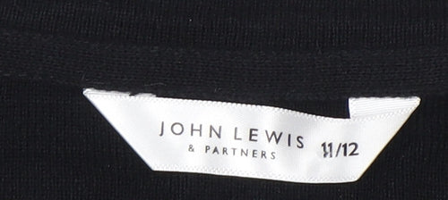 John Lewis Boys Black Cotton Jumper - Size 11-12 Years
