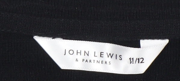 John Lewis Boys Black Cotton Jumper - Size 11-12 Years