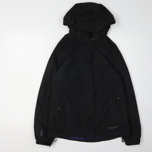 Gelert Women's Black Rain Coat Jacket, Size 8, Hooded, Waterproof