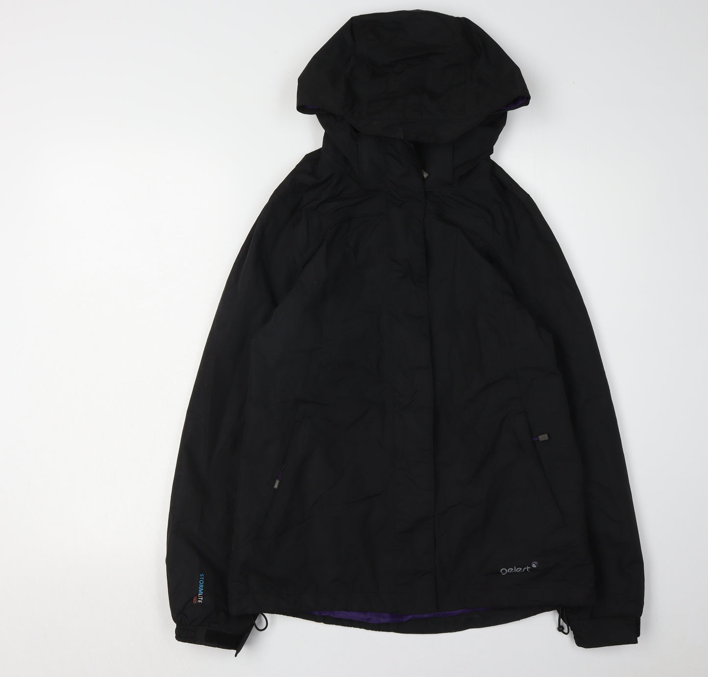 Gelert Women's Black Rain Coat Jacket, Size 8, Hooded, Waterproof