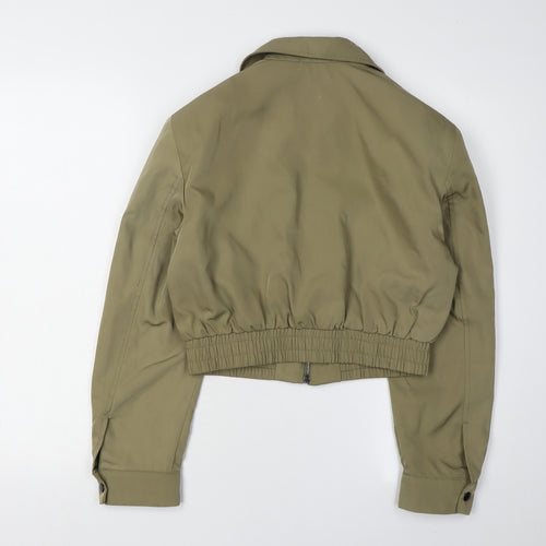 MNG Women's Green Bomber Jacket XS, Casual Spring Style