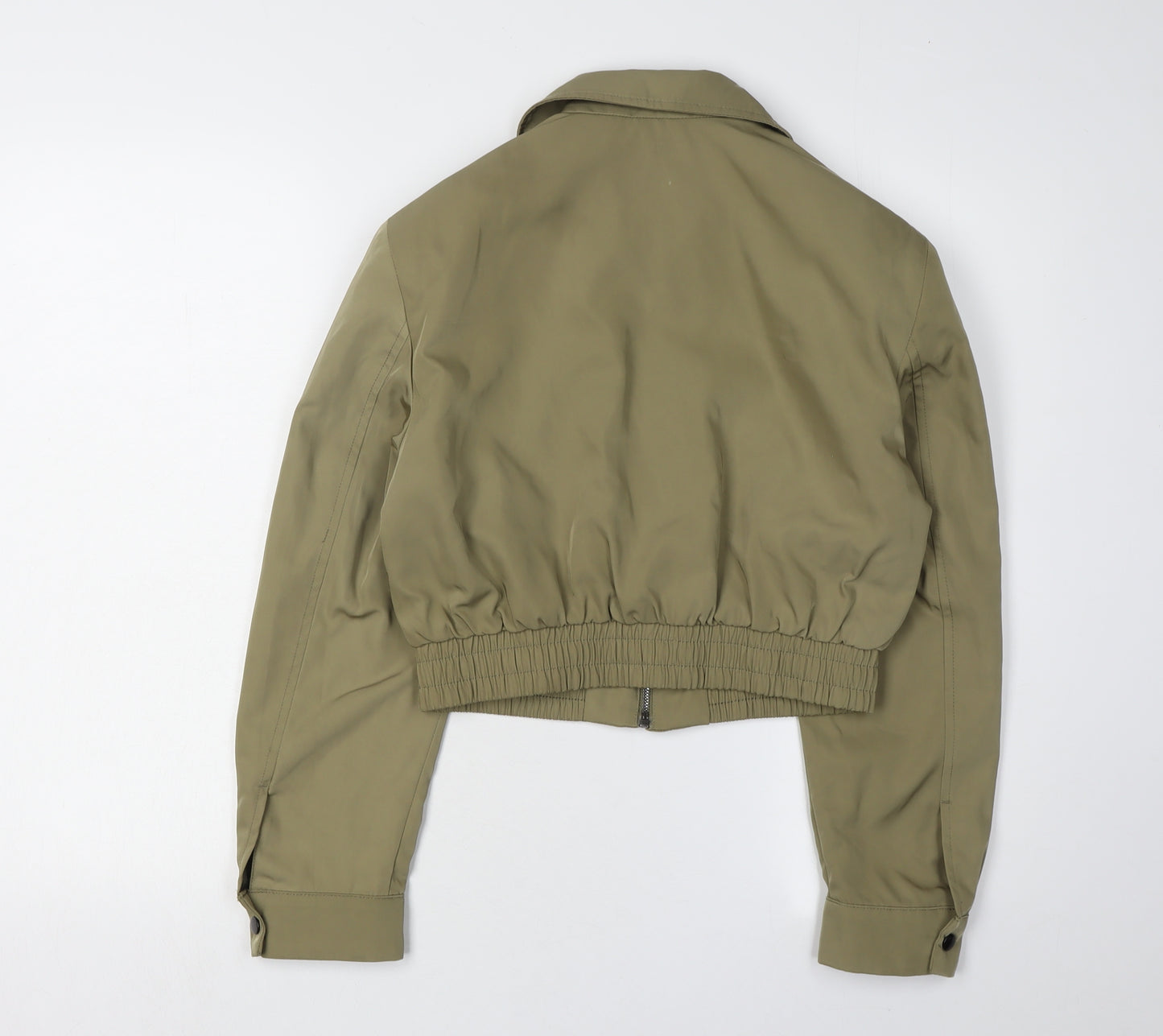 MNG Women's Green Bomber Jacket XS, Casual Spring Style