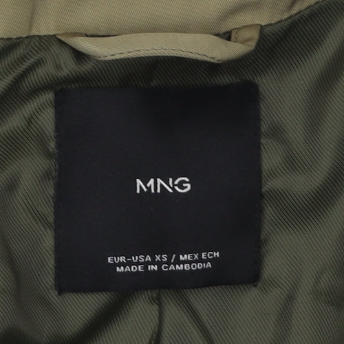 MNG Women's Green Bomber Jacket XS, Casual Spring Style