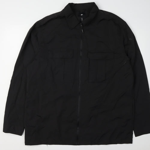 H&M Men's Black Zip Jacket XL Casual