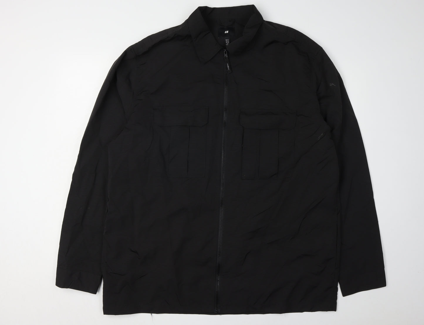 H&M Men's Black Zip Jacket XL Casual