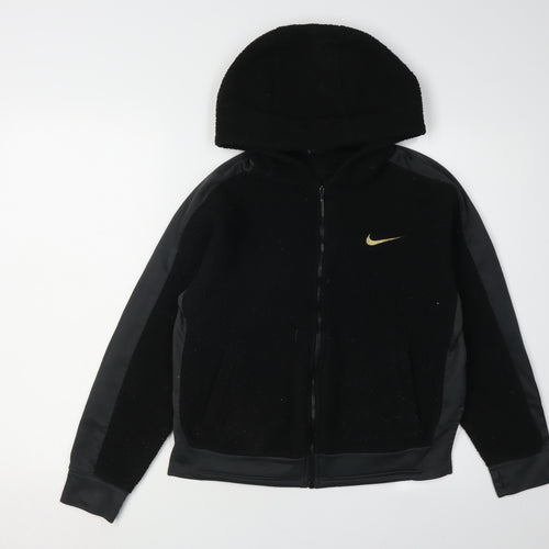 Nike Boys Black Dri-FIT Hooded Jacket, L, Sports, All Seasons