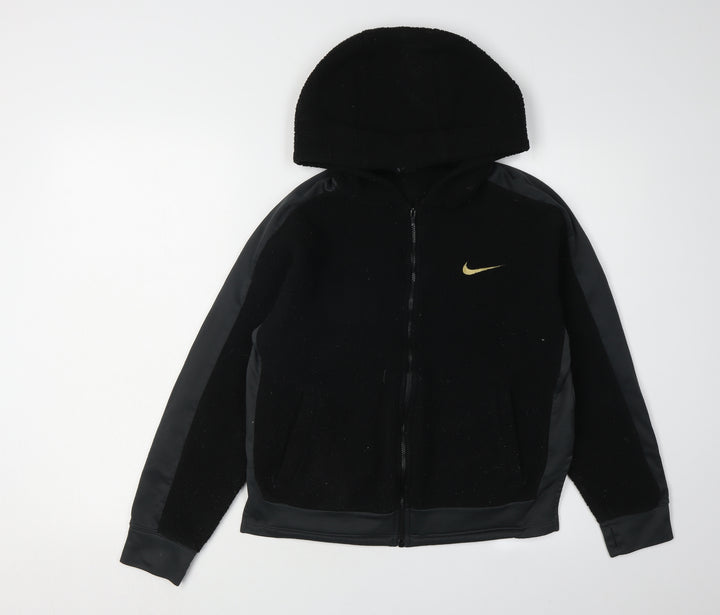 Nike Boys Black Dri-FIT Hooded Jacket, L, Sports, All Seasons