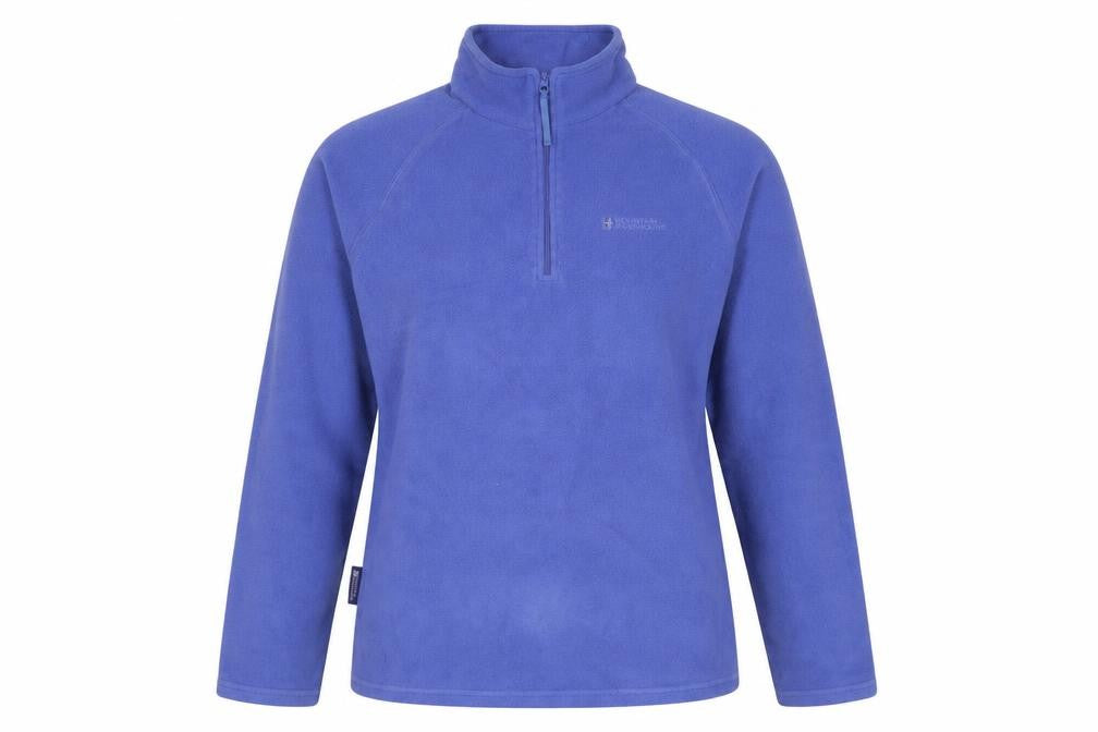 Front view of Mountain Warehouse women’s blue m fleece pullover sweatshirt