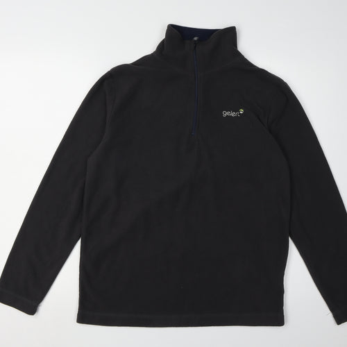 Gelert Men's Black Fleece Pullover, M, Mock Neck, Outdoor Ready