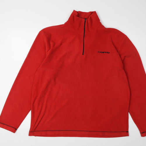 Campri Men's Red XL Fleece Sweatshirt with Logo