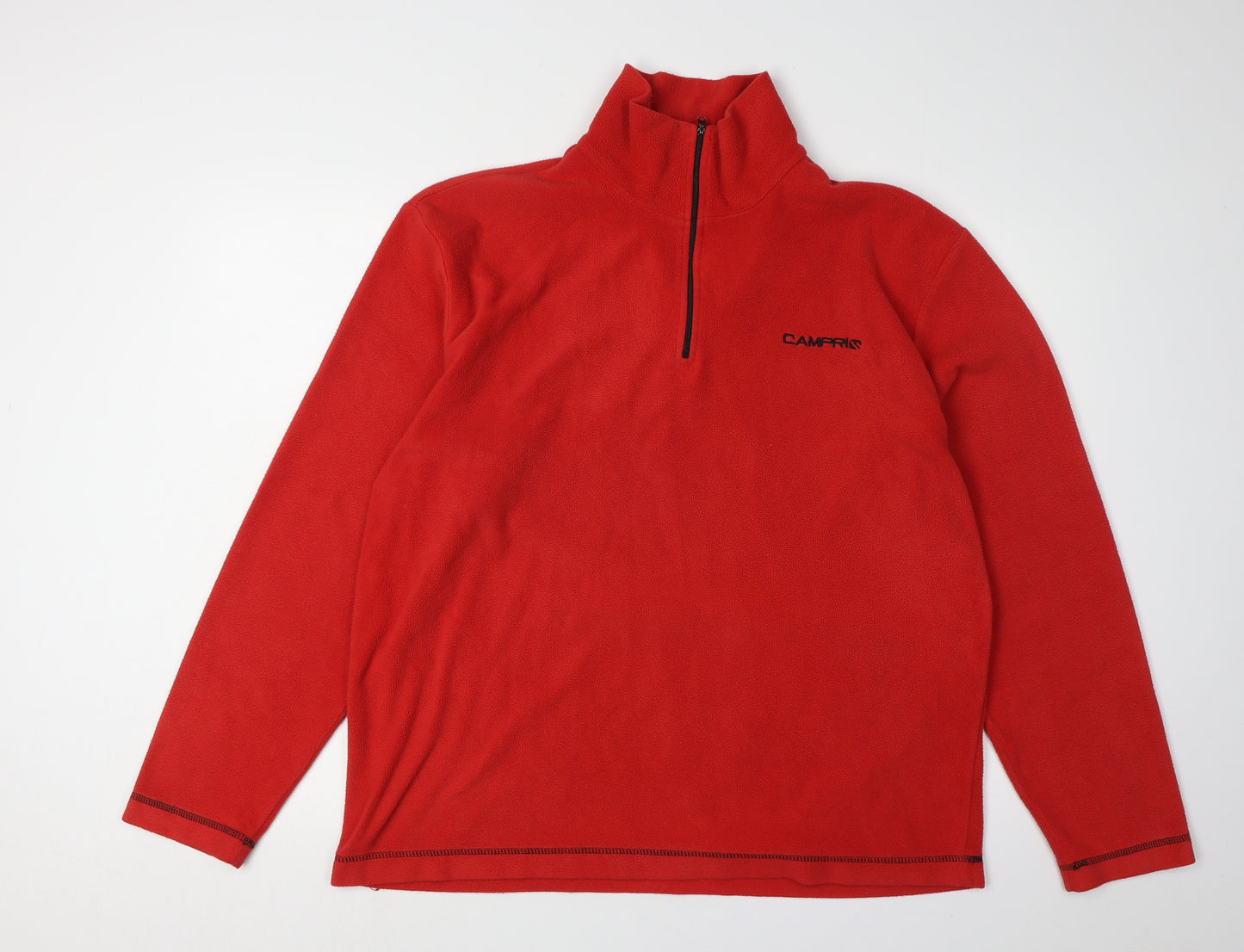Campri Men's Red XL Fleece Sweatshirt with Logo