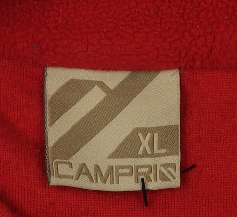 Campri Men's Red XL Fleece Sweatshirt with Logo