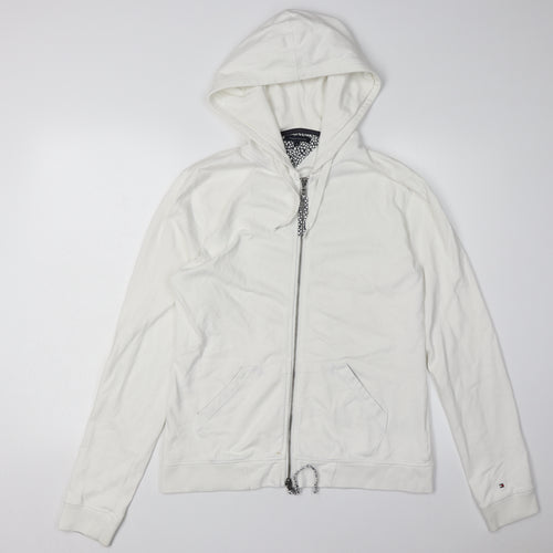Tommy Hilfiger Unisex White XL Full Zip Hoodie