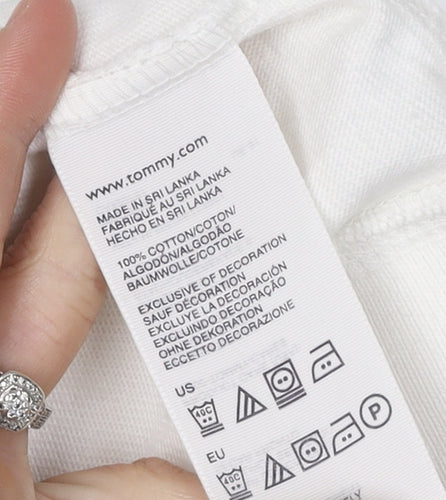 Tommy Hilfiger Unisex White XL Full Zip Hoodie