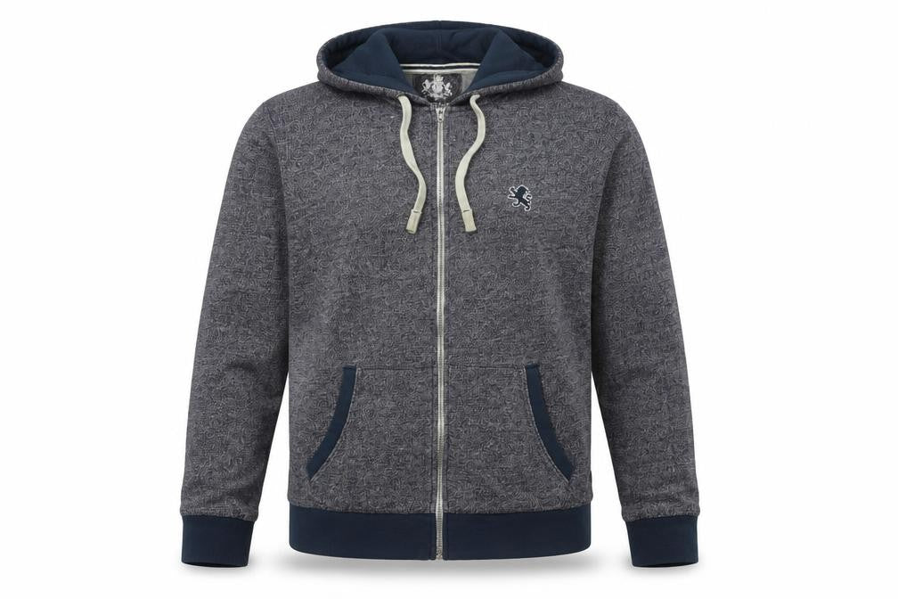 Front view of Express Men's Grey Full Zip Hoodie L Size