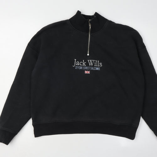 Jack Wills Women's Black Pullover Sweatshirt, Size 10