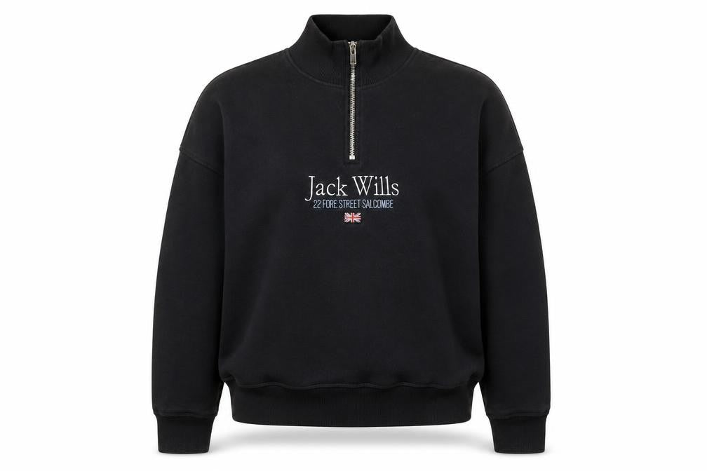 Front view of Jack Wills Women's Black Pullover Sweatshirt, size 10