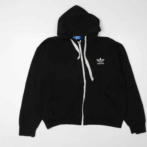 Adidas Unisex Black Full Zip Hoodie, Size L