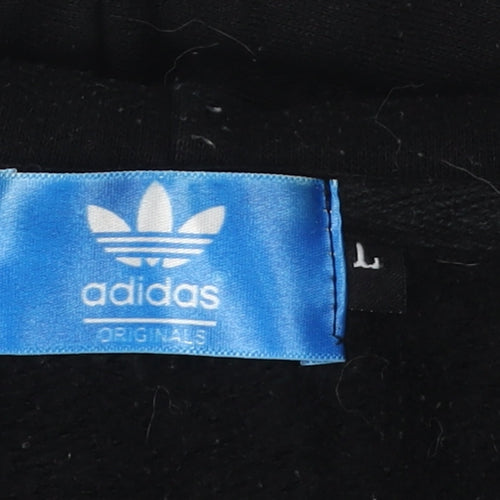 Adidas Unisex Black Full Zip Hoodie, Size L