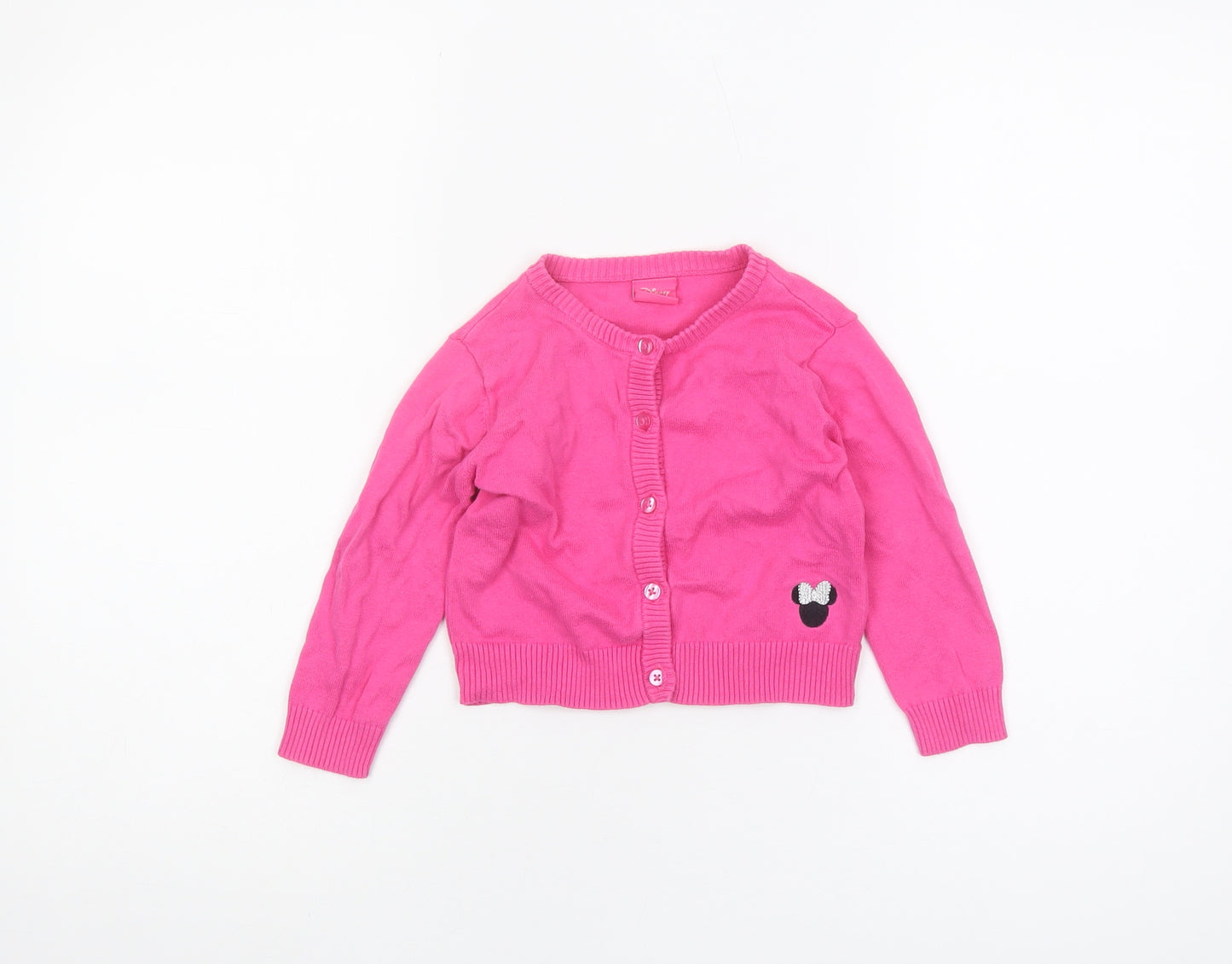 Disney Girls Pink Cardigan 3 Years Button Closure Casual