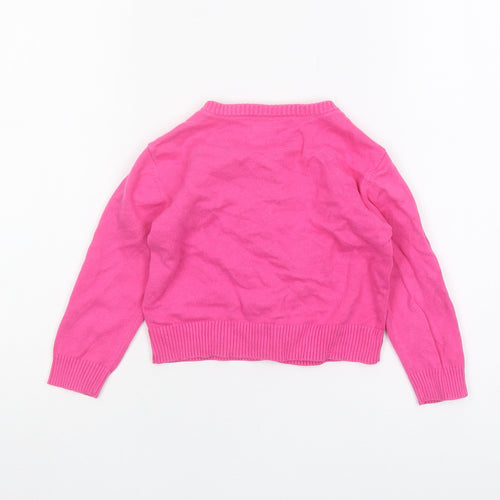 Disney Girls Pink Cardigan 3 Years Button Closure Casual