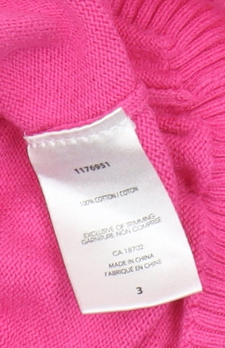 Disney Girls Pink Cardigan 3 Years Button Closure Casual