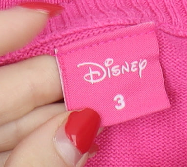 Disney Girls Pink Cardigan 3 Years Button Closure Casual