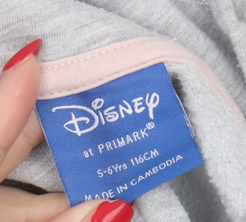 Disney Girls Grey Hoodie, Stitch, 5-6 Years, Casual Comfort