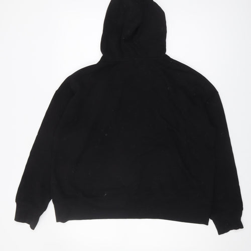 DKNY Women's Black Pullover Hoodie, Size L, Cotton Blend