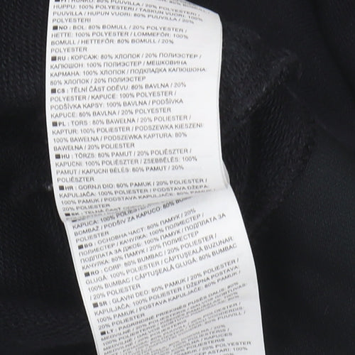 Nike Boys Black Full Zip Hoodie, L, Hooded, Logo Design