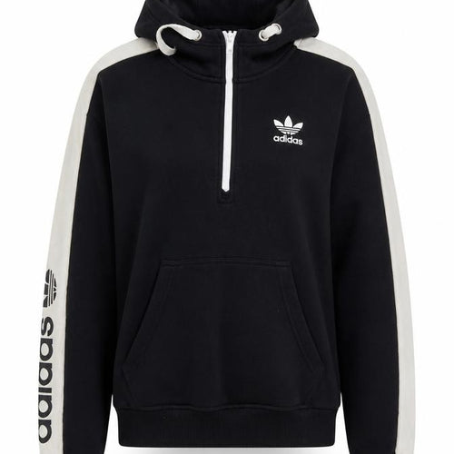Adidas Women's Black Pullover Hoodie Size 8 with Logo Detail