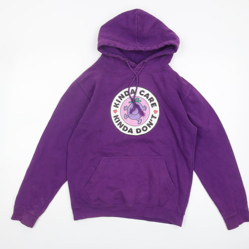 Tikiboo Unisex Purple Cartoon XS Pullover Hoodie