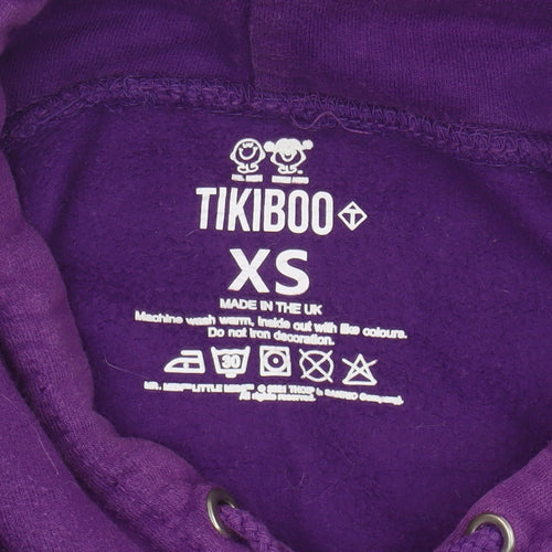Tikiboo Unisex Purple Cartoon XS Pullover Hoodie