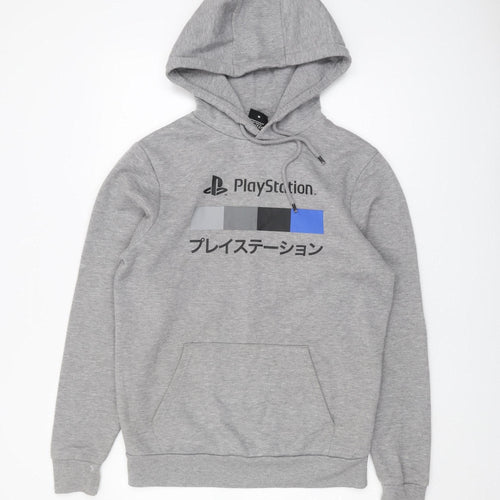 PlayStation Men's Grey Hoodie M Pullover Logo