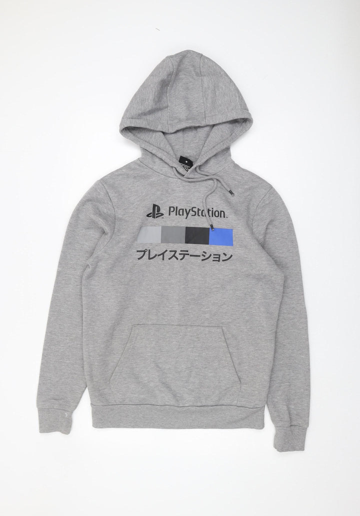 PlayStation Men's Grey Hoodie M Pullover Logo