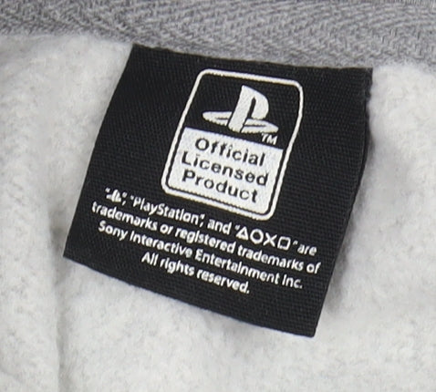 PlayStation Men's Grey Hoodie M Pullover Logo