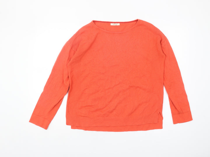 White Stuff Women's Orange Pullover Jumper Size 10