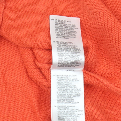 White Stuff Women's Orange Pullover Jumper Size 10