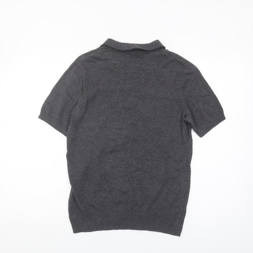 Fred Perry Men's Grey S Henley Jumper Casual