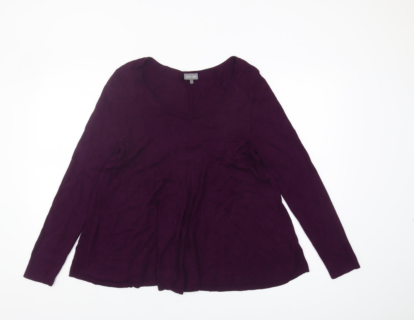 Phase Eight Women's Purple Scoop Neck Jumper Size 16