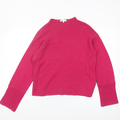 Warehouse Women's Pink High Neck Jumper Size 10