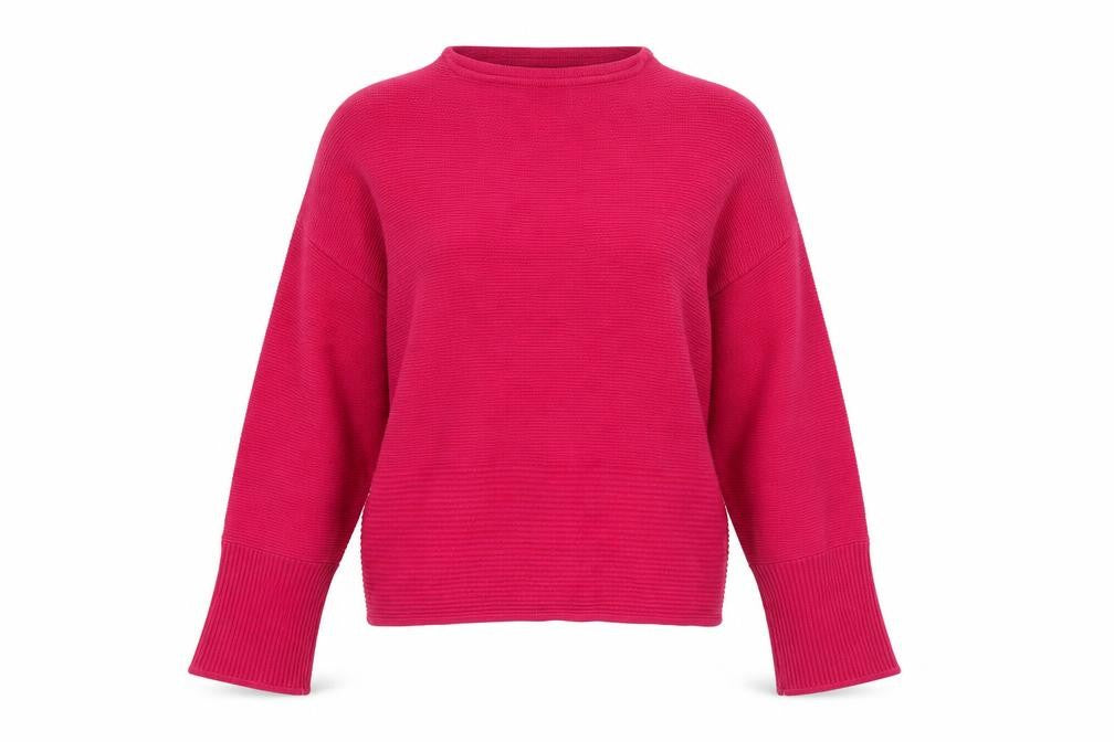 Front view of Warehouse Women's Pink High Neck Jumper, size 10