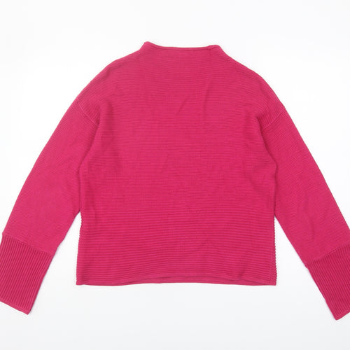 Warehouse Women's Pink High Neck Jumper Size 10