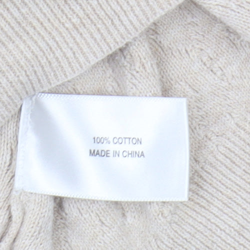 CC Women's Beige Cable-Knit Pullover Jumper - L