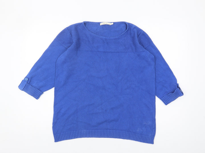 EWM Women's Blue Pullover Jumper, Size L, Cotton